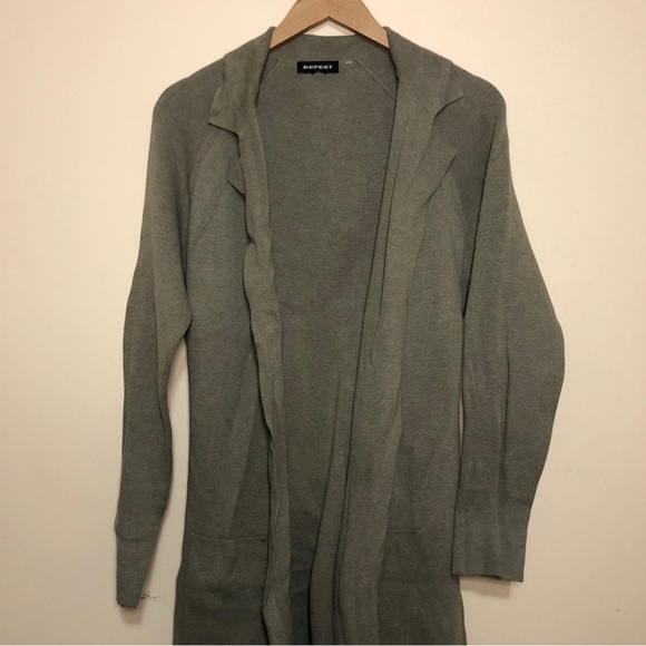 Repeat Long Cardigan, Grey - Size Large - Picture 1 of 4